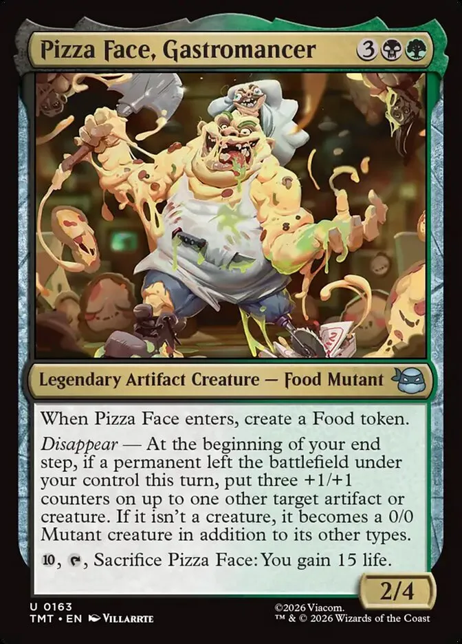 2026 Teenage Mutant Ninja Turtles Pizza Face, Gastromancer #163 uncommon card image