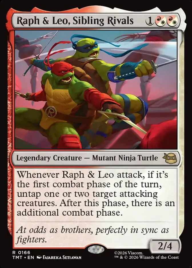 2026 Teenage Mutant Ninja Turtles Raph & Leo, Sibling Rivals #166 rare card image