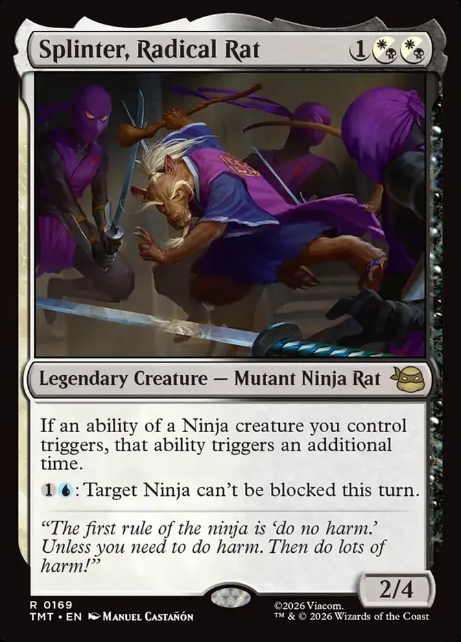 2026 Teenage Mutant Ninja Turtles Splinter, Radical Rat #169 rare card image