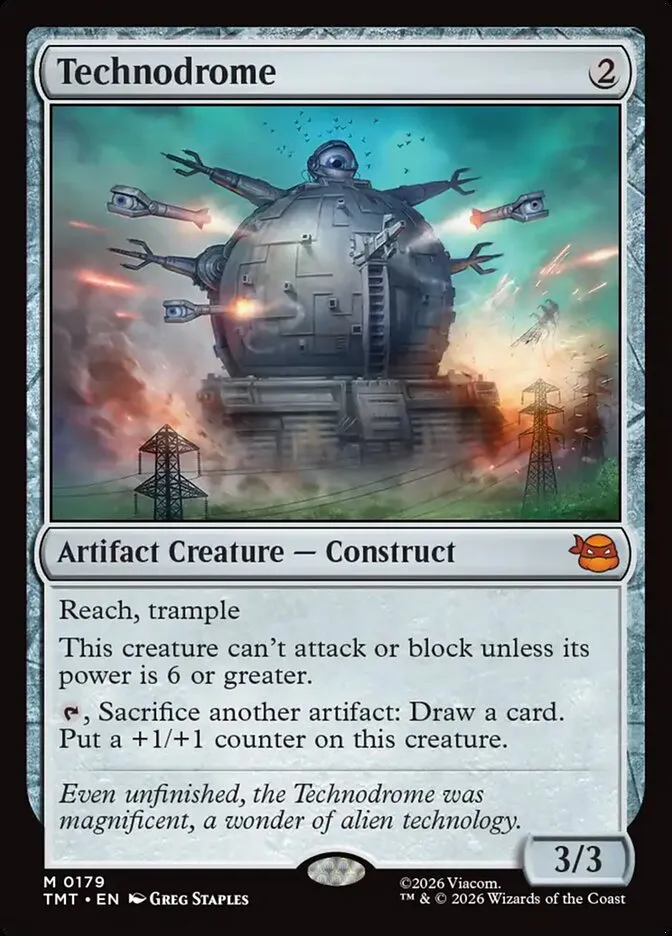 2026 Teenage Mutant Ninja Turtles Technodrome #179 mythic card image