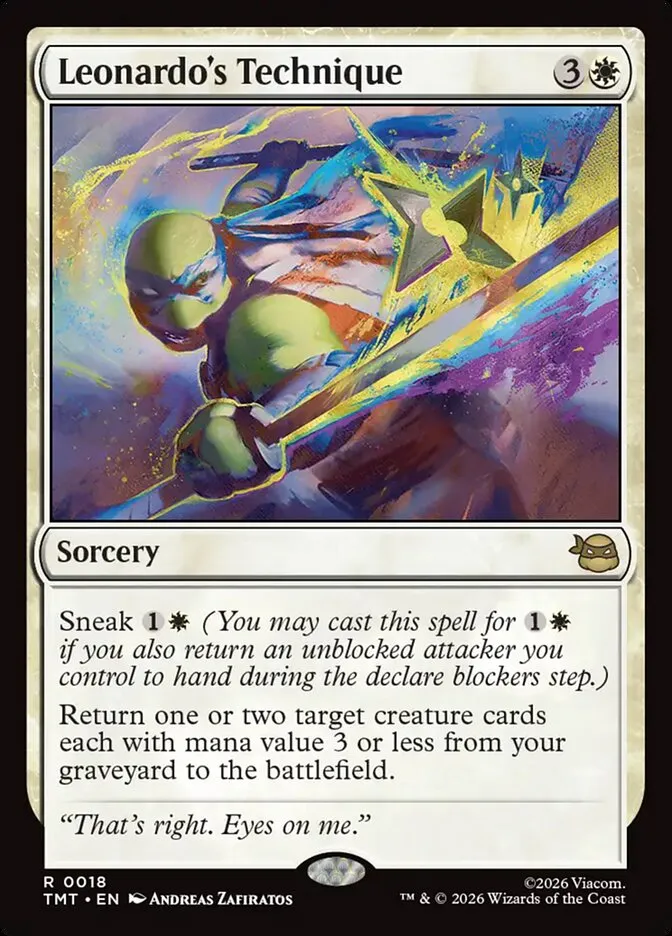 2026 Teenage Mutant Ninja Turtles Leonardo's Technique #18 rare card image