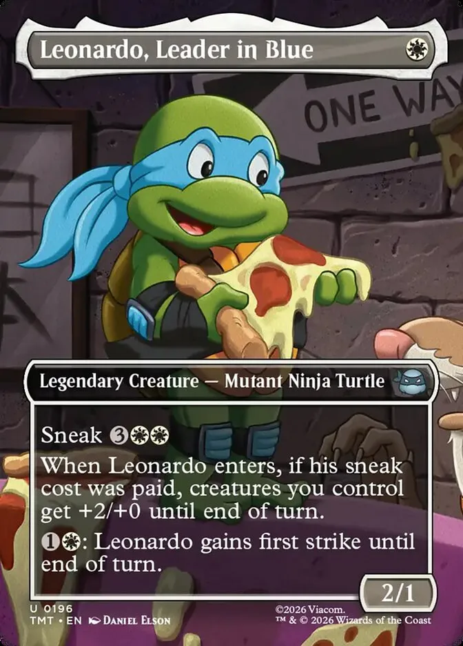 2026 Teenage Mutant Ninja Turtles Leonardo, Leader in Blue #196 uncommon card image