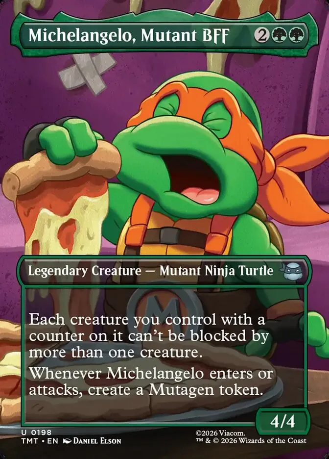 2026 Teenage Mutant Ninja Turtles Michelangelo, Mutant BFF #198 uncommon card image
