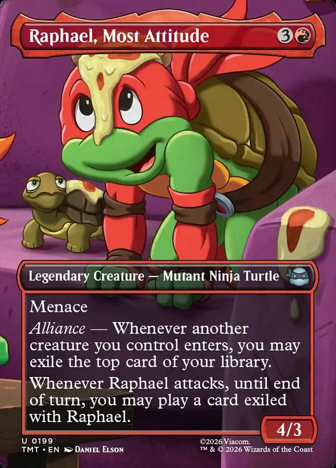 2026 Teenage Mutant Ninja Turtles Raphael, Most Attitude #199 uncommon card image