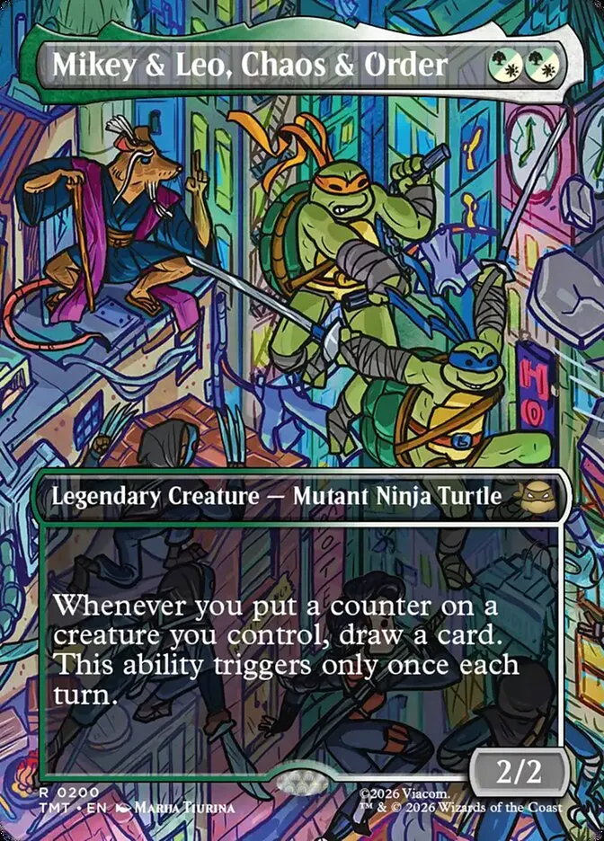2026 Teenage Mutant Ninja Turtles Mikey & Leo, Chaos & Order #200 rare card image