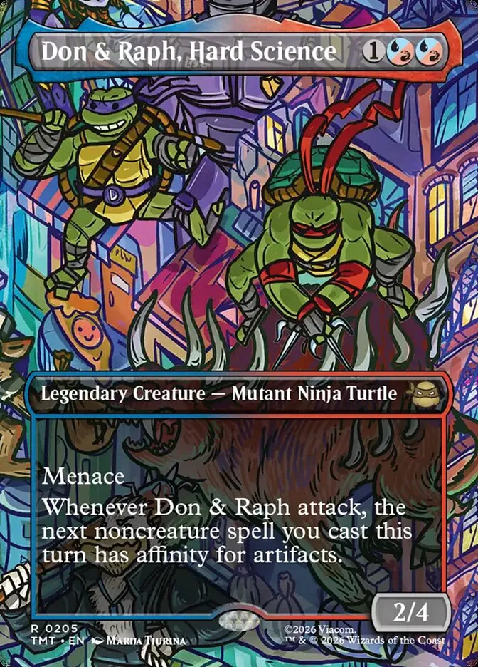 2026 Teenage Mutant Ninja Turtles Don & Raph, Hard Science #205 rare card image