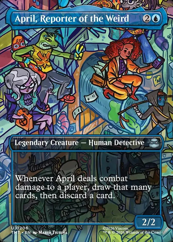 2026 Teenage Mutant Ninja Turtles April, Reporter of the Weird #206 uncommon card image