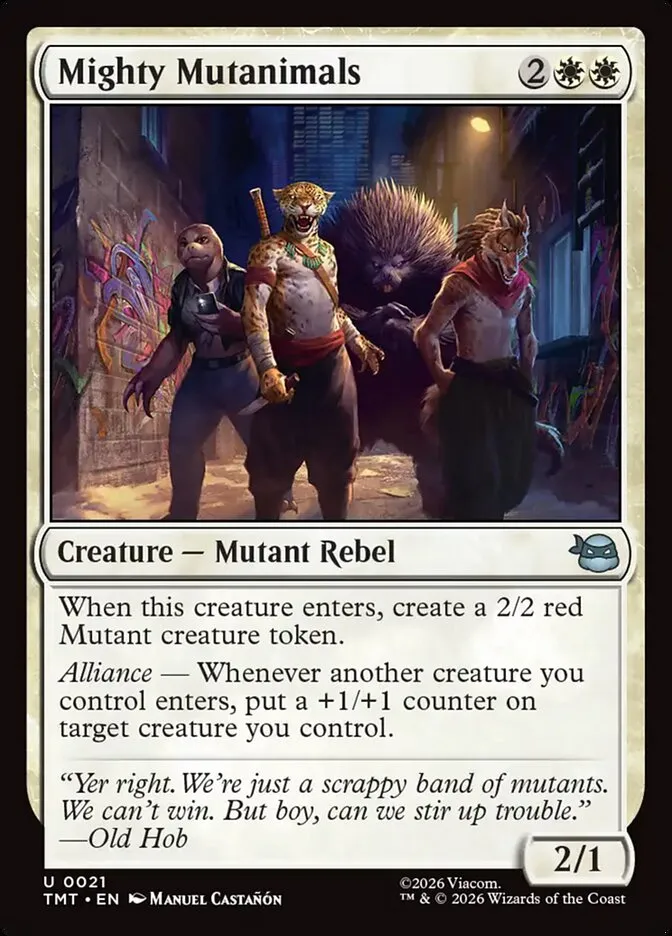 2026 Teenage Mutant Ninja Turtles Mighty Mutanimals #21 uncommon card image
