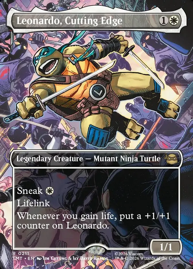 2026 Teenage Mutant Ninja Turtles Leonardo, Cutting Edge #211 rare card image