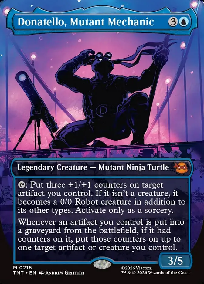 2026 Teenage Mutant Ninja Turtles Donatello, Mutant Mechanic #216 mythic card image