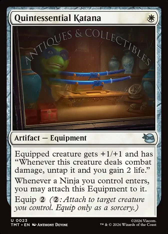 2026 Teenage Mutant Ninja Turtles Quintessential Katana #23 uncommon card image