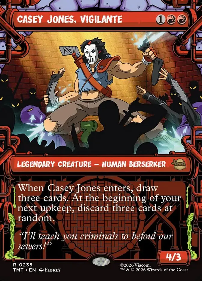 2026 Teenage Mutant Ninja Turtles Casey Jones, Vigilante #235 rare card image