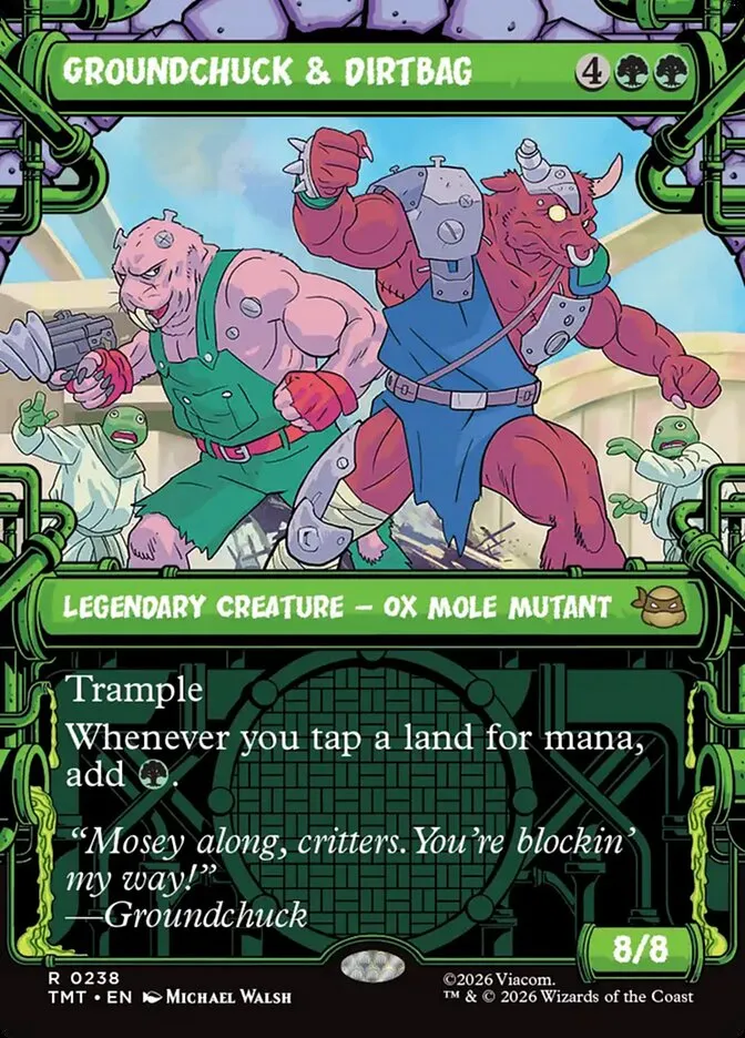 2026 Teenage Mutant Ninja Turtles Groundchuck & Dirtbag #238 rare card image