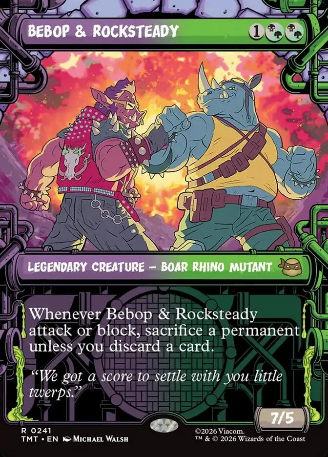 2026 Teenage Mutant Ninja Turtles Bebop & Rocksteady #241 rare card image