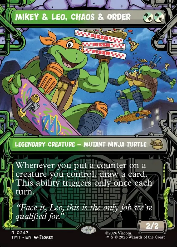 2026 Teenage Mutant Ninja Turtles Mikey & Leo, Chaos & Order #247 rare card image