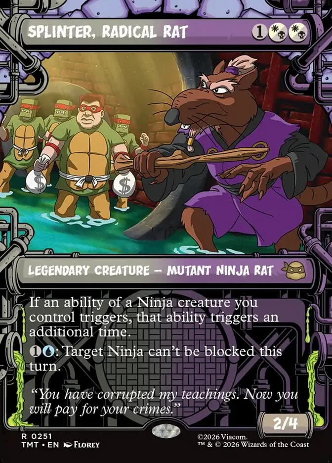 2026 Teenage Mutant Ninja Turtles Splinter, Radical Rat #251 rare card image