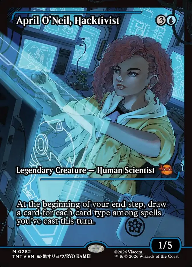 2026 Teenage Mutant Ninja Turtles April O'Neil, Hacktivist #282 mythic card image