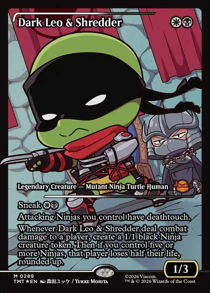 2026 Teenage Mutant Ninja Turtles Dark Leo & Shredder #289 mythic card image