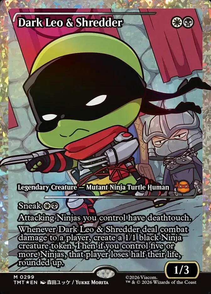 2026 Teenage Mutant Ninja Turtles Dark Leo & Shredder #299 mythic card image