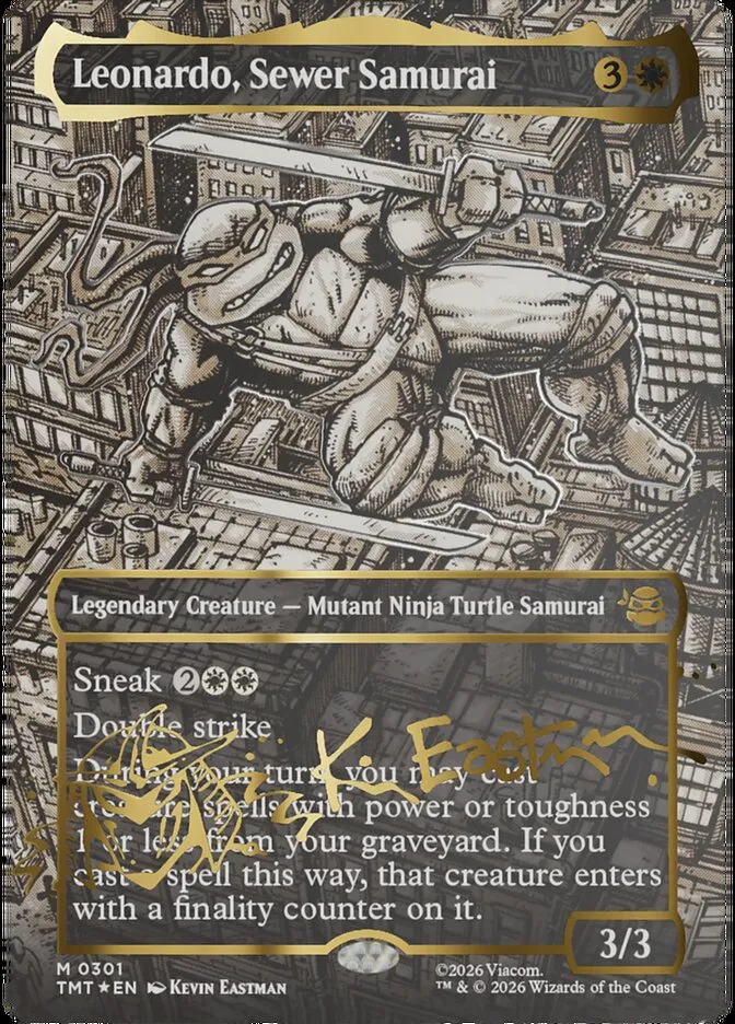 2026 Teenage Mutant Ninja Turtles Leonardo, Sewer Samurai #301 mythic card image