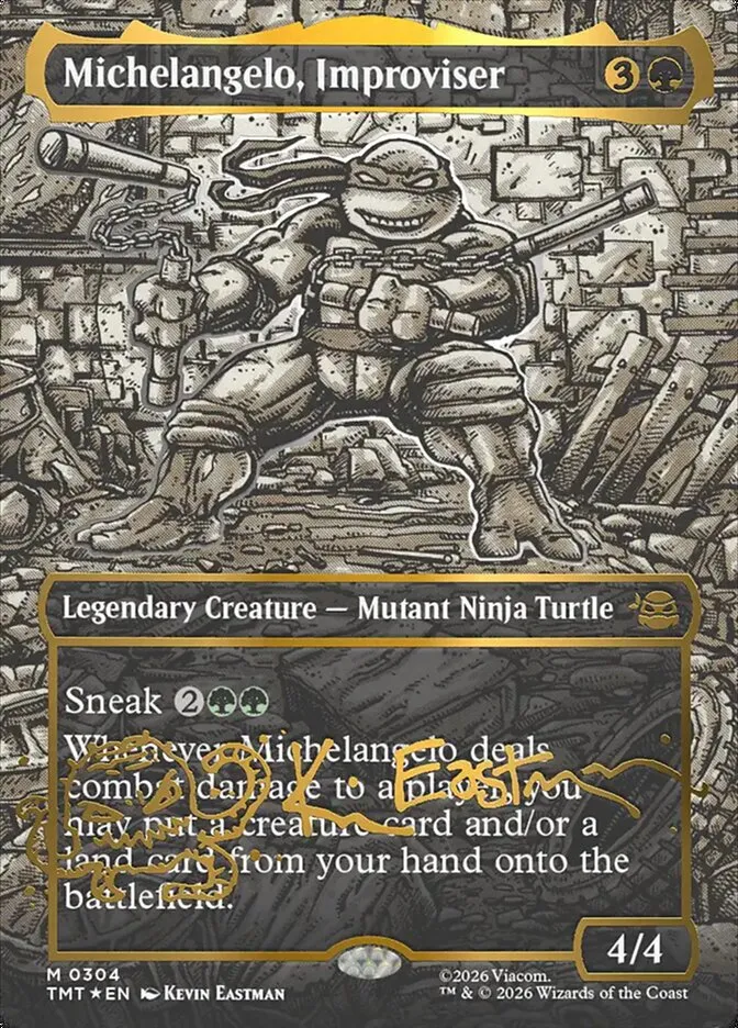 2026 Teenage Mutant Ninja Turtles Michelangelo, Improviser #304 mythic card image