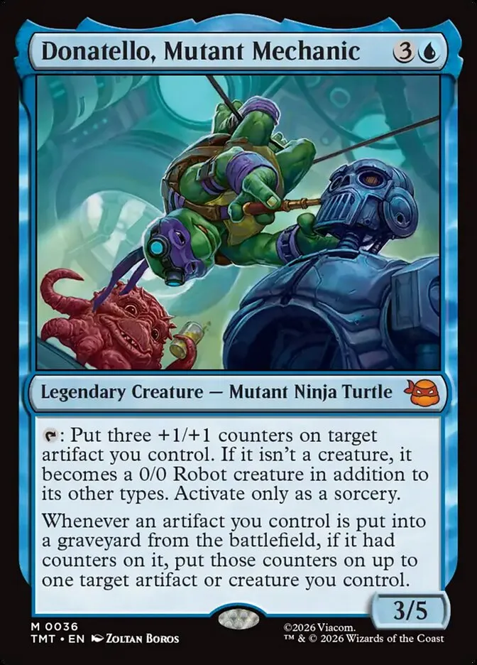 2026 Teenage Mutant Ninja Turtles Donatello, Mutant Mechanic #36 mythic card image