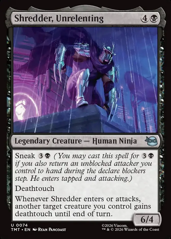 2026 Teenage Mutant Ninja Turtles Shredder, Unrelenting #74 uncommon card image