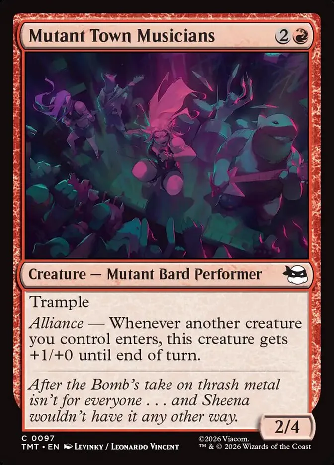 2026 Teenage Mutant Ninja Turtles Mutant Town Musicians #97 common card image