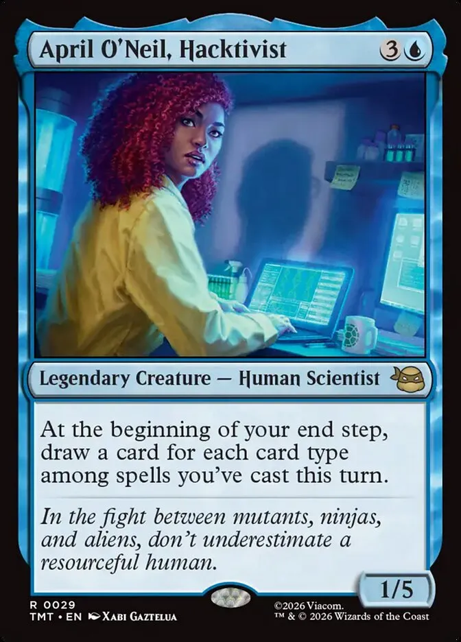 2026 Teenage Mutant Ninja Turtles April O'Neil, Hacktivist rare #29 rare card image