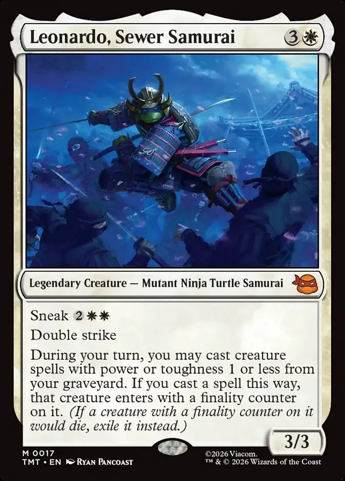 2026 Teenage Mutant Ninja Turtles Leonardo, Sewer Samurai mythic #17 mythic card image