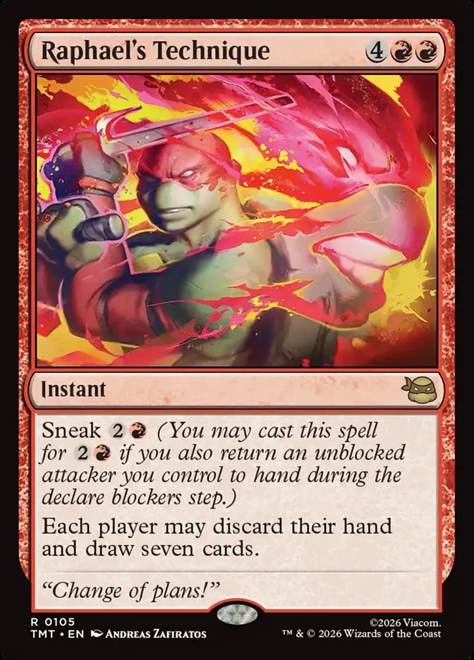 2026 Teenage Mutant Ninja Turtles Raphael's Technique #105 rare card image