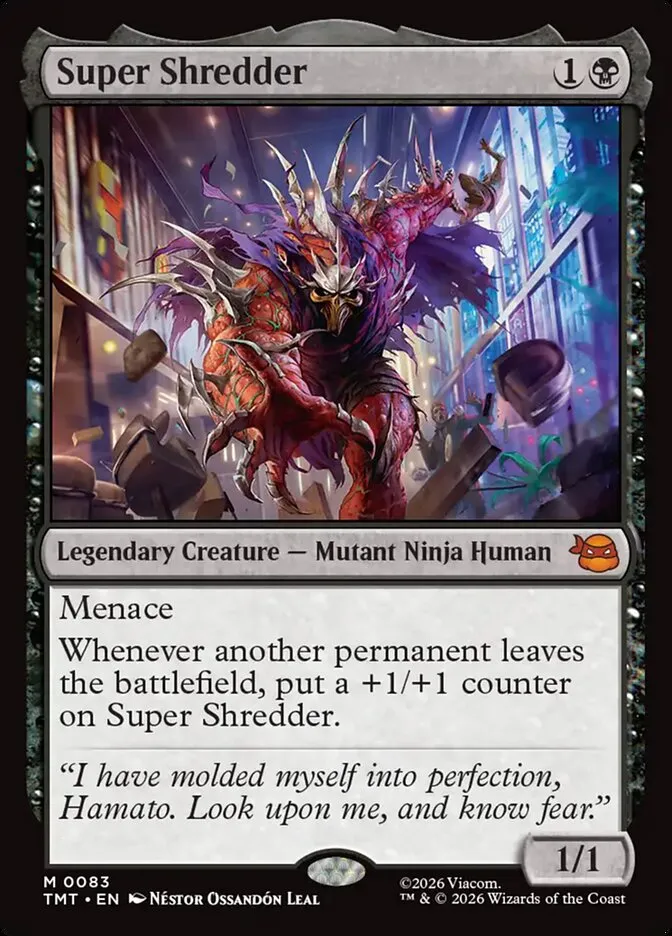 2026 Teenage Mutant Ninja Turtles Super Shredder #83 mythic card image