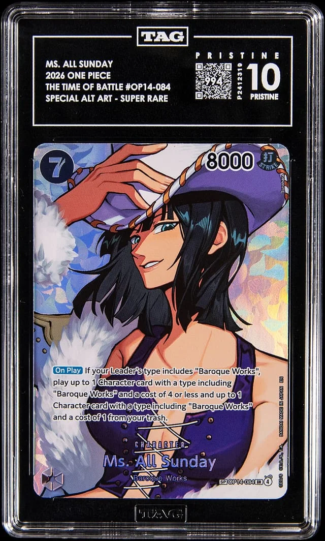 2026 One Piece OP-16 The Time of Battle Special Alternate Art Super Rare Ms. All Sunday #OP14-084 card image