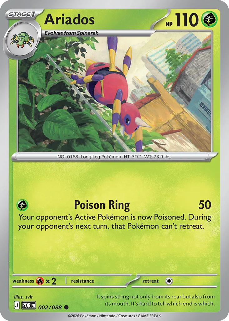 2026 Perfect Order Ariados Common #02/88 Common card image