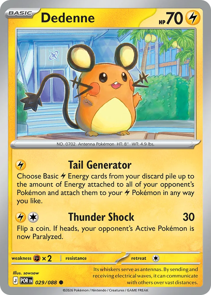 2026 Perfect Order Dedenne Common #29/88 Common card image