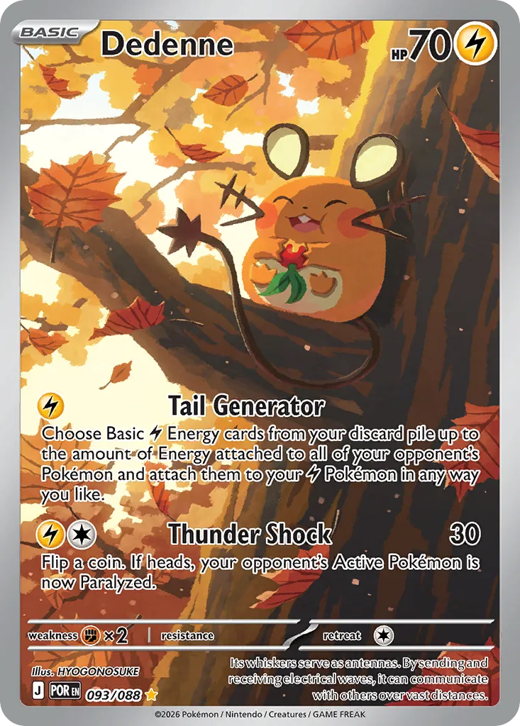 2026 Perfect Order Dedenne #93/88 Illustration Rare card image