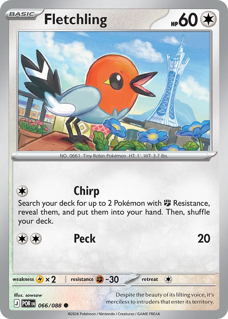 2026 Perfect Order Fletchling Common #66/88 Common card image