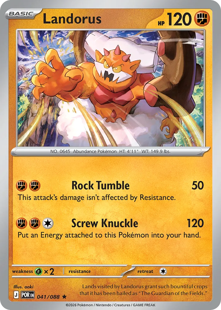 2026 Perfect Order Landorus #41/88 Rare card image