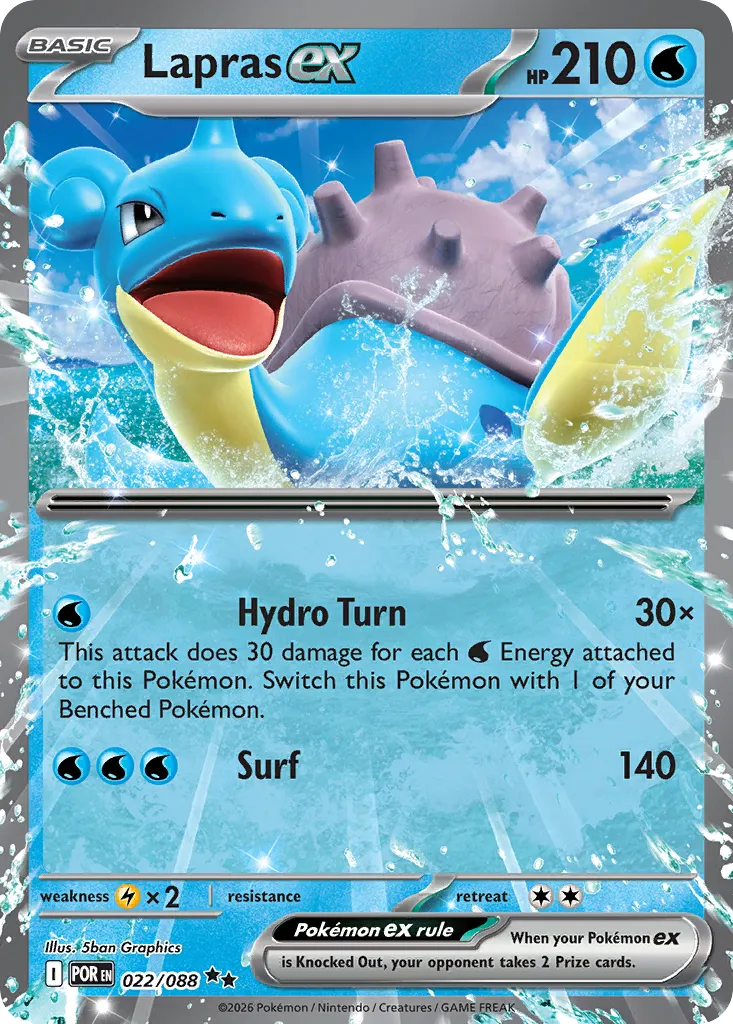 2026 Perfect Order Lapras ex #22/88 Double Rare card image