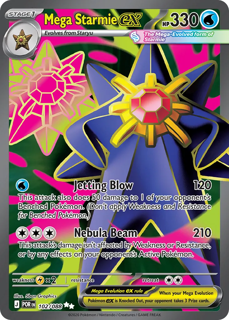2026 Perfect Order Mega Starmie ex Ultra Rare #102/88 Ultra Rare card image