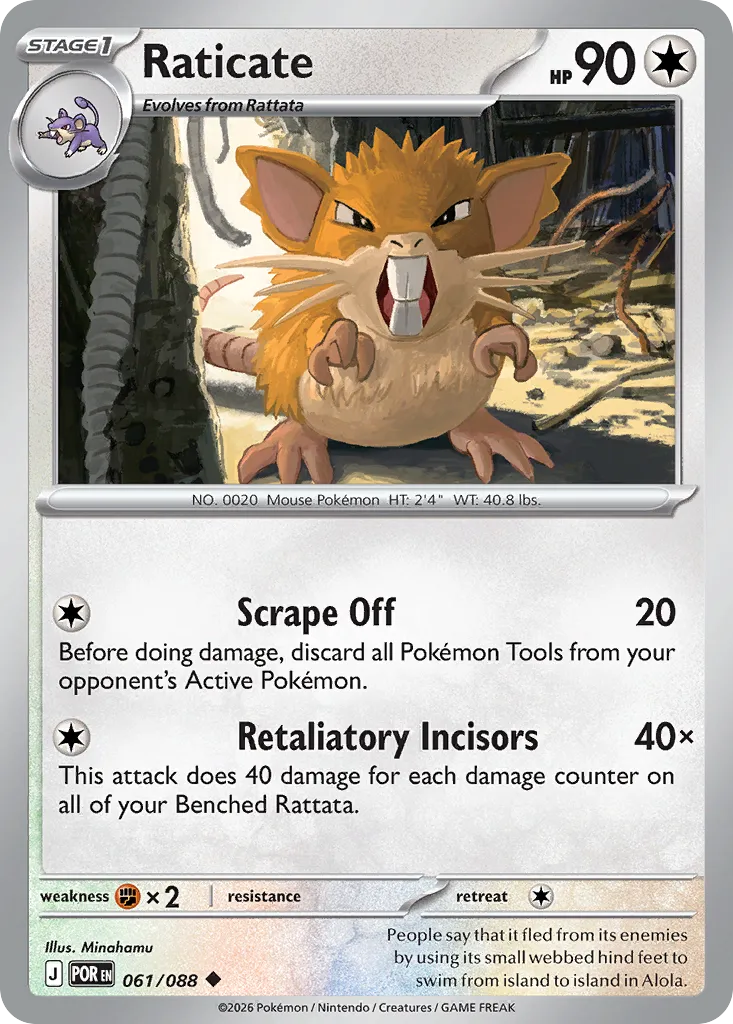 2026 Perfect Order Raticate #61/88 Uncommon card image