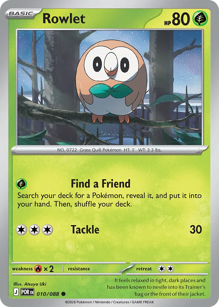 2026 Perfect Order Rowlet Common #10/88 Common card image