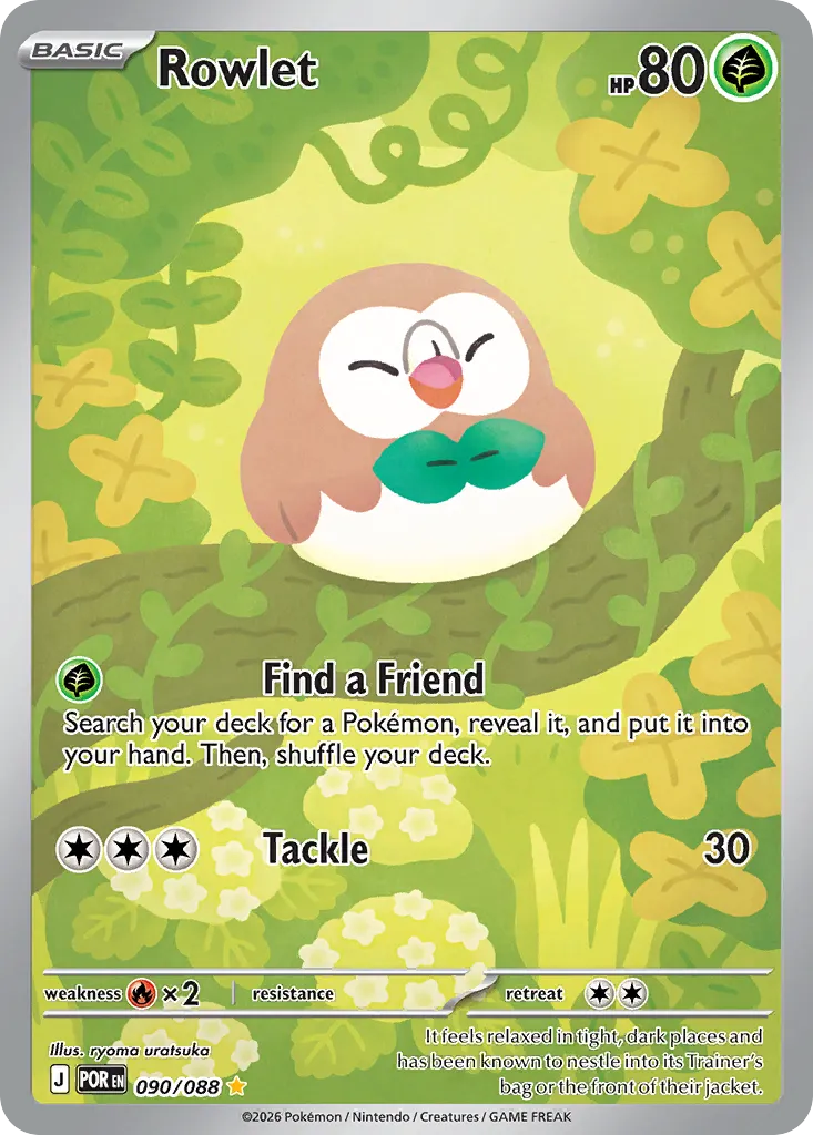 2026 Perfect Order Rowlet #90/88 Illustration Rare card image