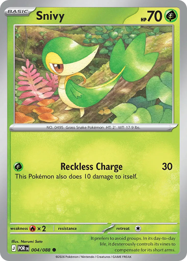 2026 Perfect Order Snivy Common #04/88 Common card image