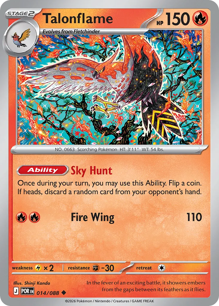 2026 Perfect Order Talonflame Uncommon #14/88 Uncommon card image