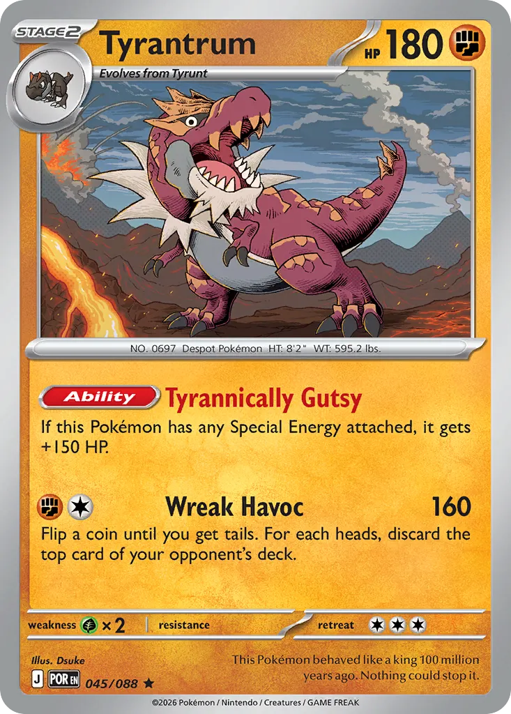 2026 Perfect Order Tyrantrum Rare #45/88 Rare card image