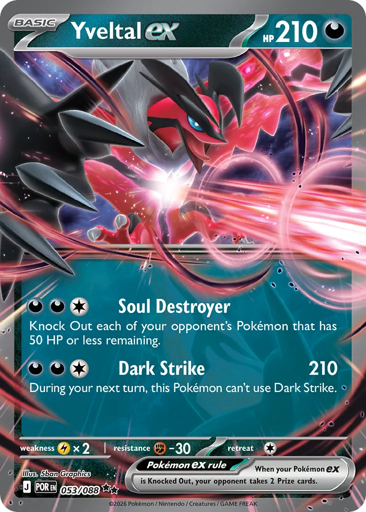 2026 Perfect Order Yveltal ex #53/88 Double Rare card image