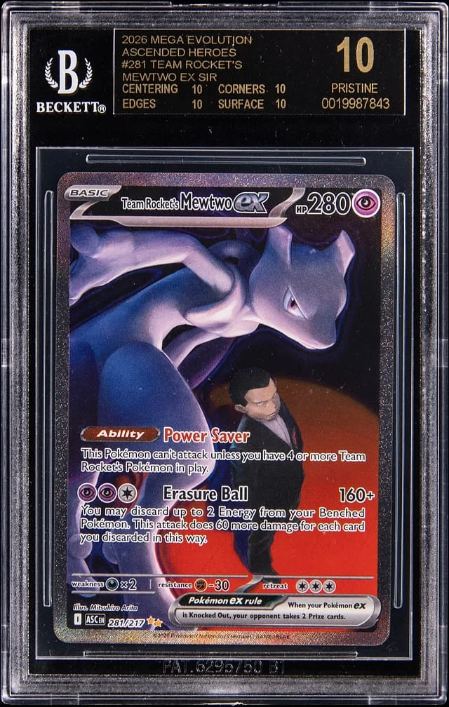 2026 Pokemon Mega Evolution Ascended Heroes SIR Team Rocket's Mewtwo ex #281 card image
