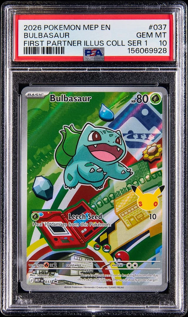 2026 Pokemon Mega Evolution Black Star Promo First Partner Illustration Collection Series 1 Bulbasaur #037 card image