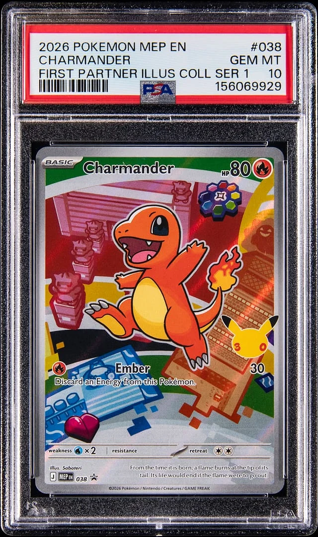 2026 Pokemon Mega Evolution Black Star Promo First Partner Illustration Collection Series 1 Charmander #038 card image